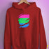 Polysexual Pride Flag Ripped Reveal Hoodie - Red
